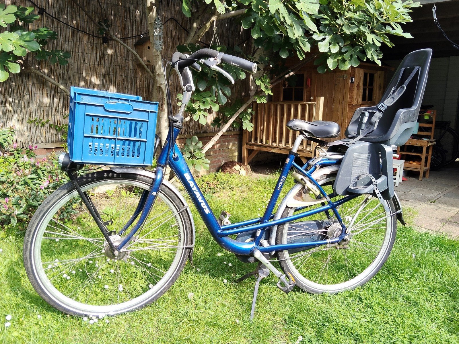 Batavus Mambo damesfiets incl. fietsstoeltje, Ophalen, Gebruikt, Batavus, Dubbele standaard