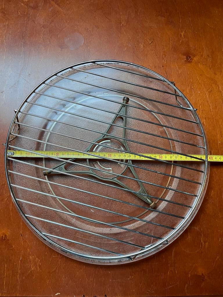 Glazen draaiplateau met rooster voor magnetron/oven, Ophalen, Gebruikt