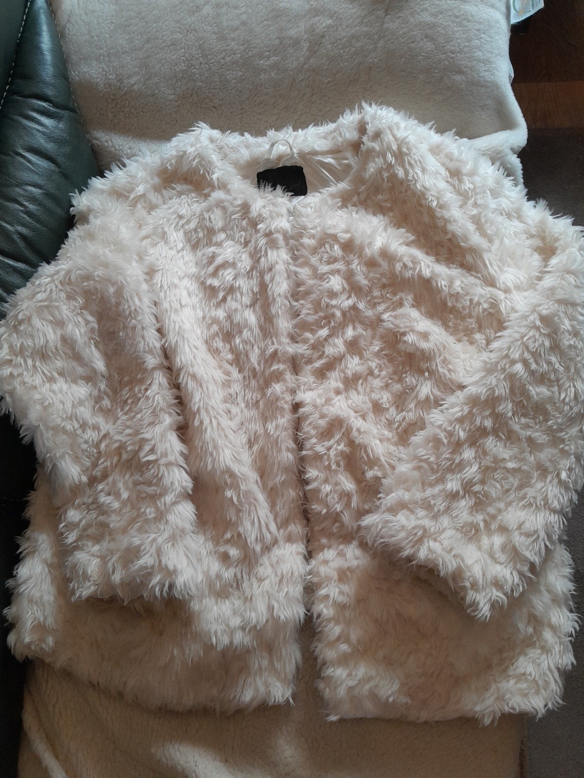 BPC Faux Fur Jasje - Crème Maat 54, Kleding | Dames, Jassen | Winter, Beige, Maat 46/48 (XL) of groter, Ophalen of Verzenden, Zo goed als nieuw