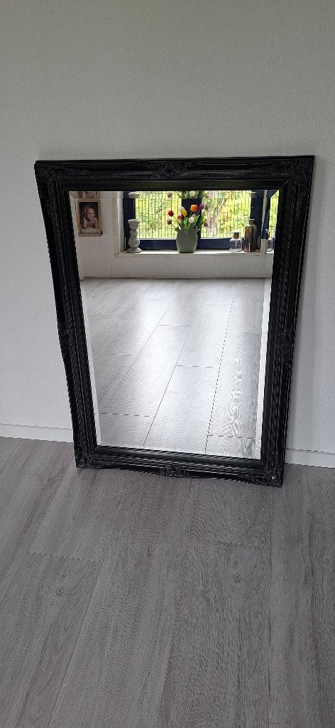 Spiegel zwart 75x105 cm, Ophalen, Gebruikt, 100 tot 150 cm, Rechthoekig