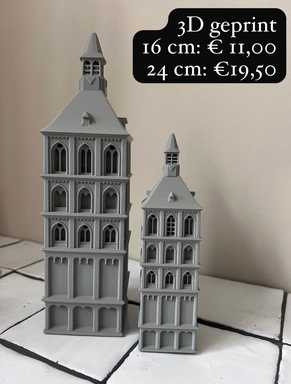 3D geprinte Plechelmus toren (diverse formaten), Ophalen of Verzenden, Nieuw