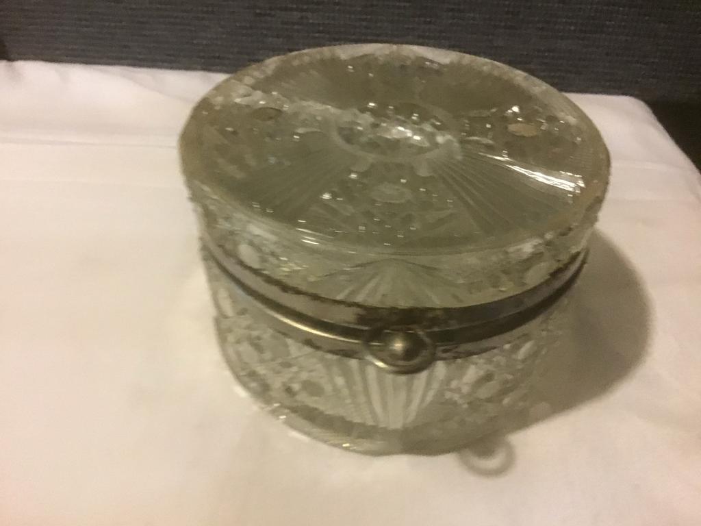 Antieke Baccarat Bonbonnière - Kristal met Metaal, Ophalen of Verzenden