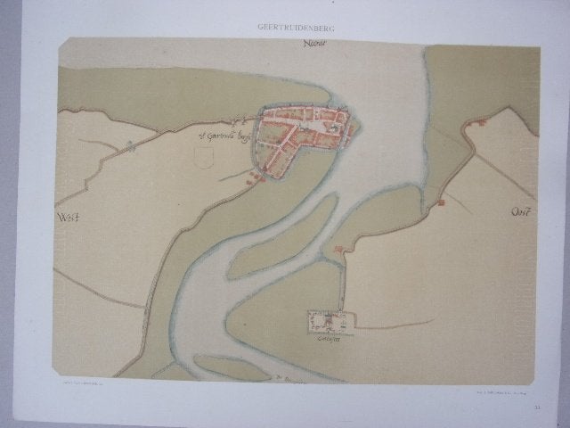 Geertruidenberg Plattegrond van de stad Jacob van Deventer, Cartografie, Ophalen of Verzenden, Origineel, 42 cm