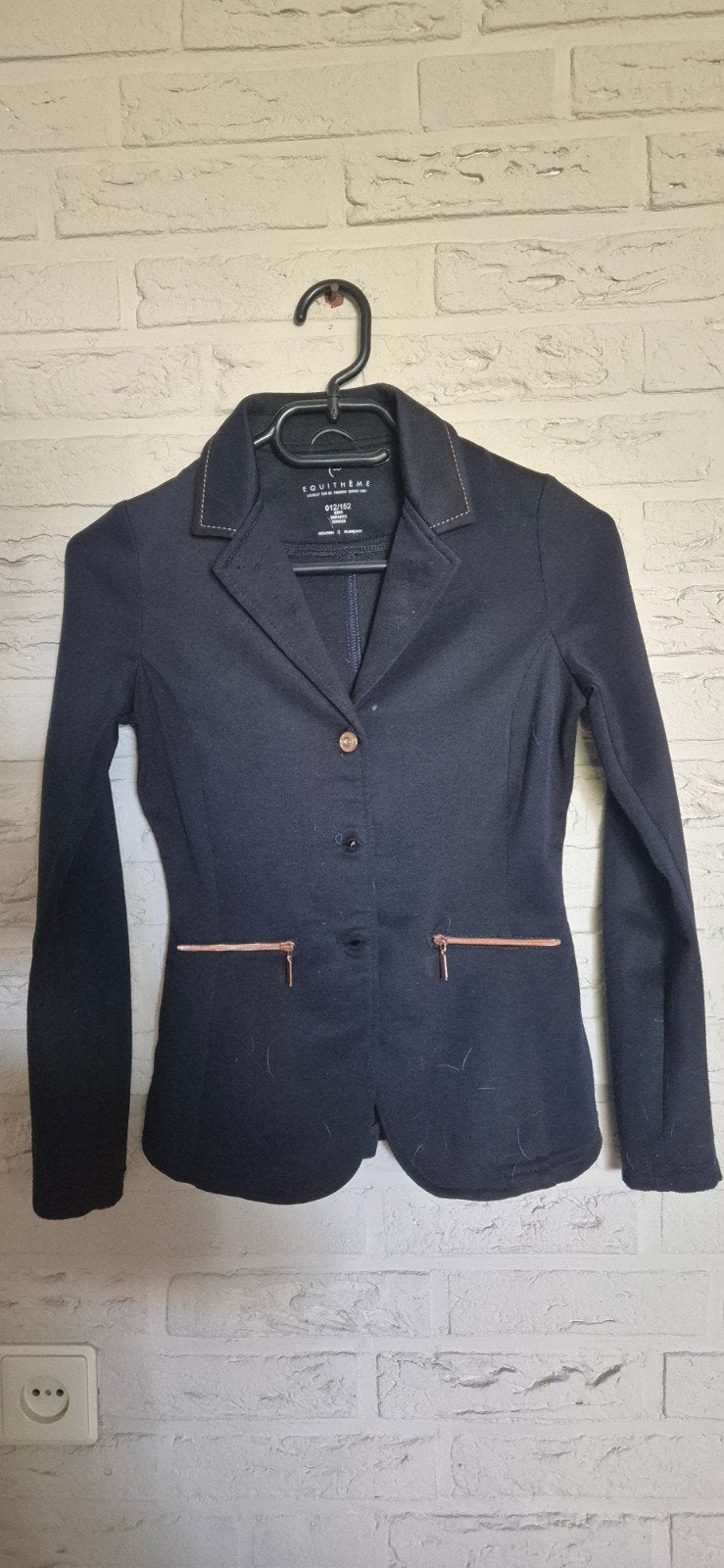 Equitheme wedstrijdjasje maat 152, Blauw, Kinderen, Dressuur, Ophalen of Verzenden