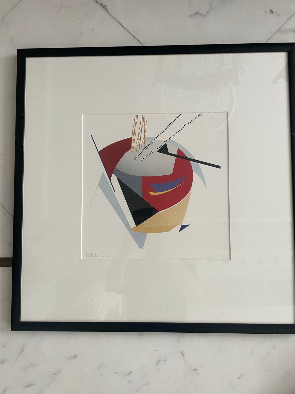 Set van 3 Zeefdrukken van Nico van Stralen, 63x63 cm, Antiek en Kunst, Gelimiteerde oplage, Ophalen of Verzenden, Abstract, Zeefdruk