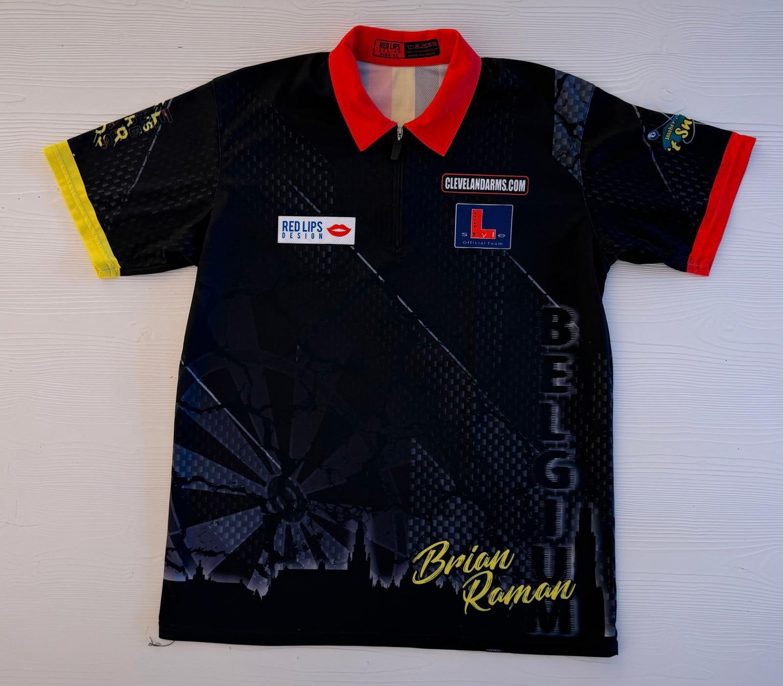 Gesigneerd dartshirt Brian Raman (XL) zonder COA, Verzenden, Zo goed als nieuw, Overige sporten, Shirt
