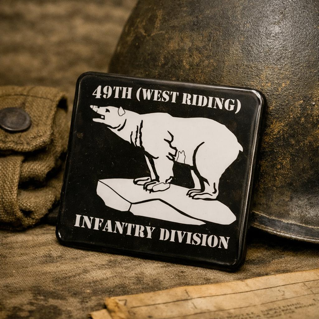 WW2 49th Infantry division Polar Bear magneet - RJ Army, Ophalen of Verzenden, Landmacht, Engeland, Embleem of Badge