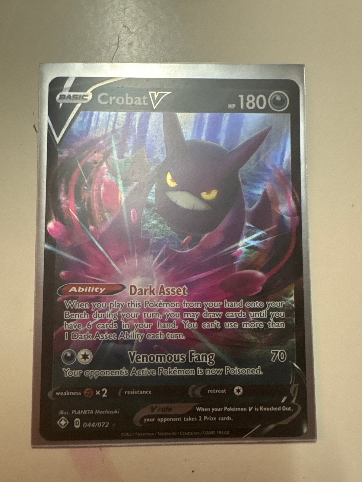 Crobat V Pokémon Kaart (044/072) - Zo goed als nieuw, Ophalen of Verzenden, Zo goed als nieuw, Losse kaart