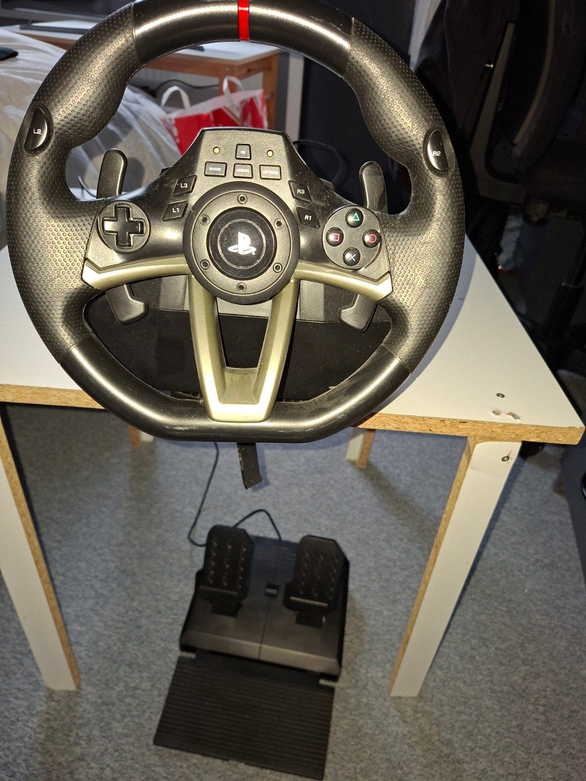 Hori Racing Wheel Apex voor PS4/PS3/PC met pedalen, Ophalen of Verzenden, Gebruikt, Stuur of Pedalen, PlayStation 3