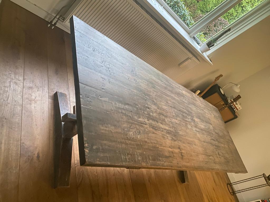 Grote kloostertafel (eettafel) authentiek, Huis en Inrichting, Tafels | Eettafels, Gebruikt, 200 cm of meer, Vier personen, Rechthoekig