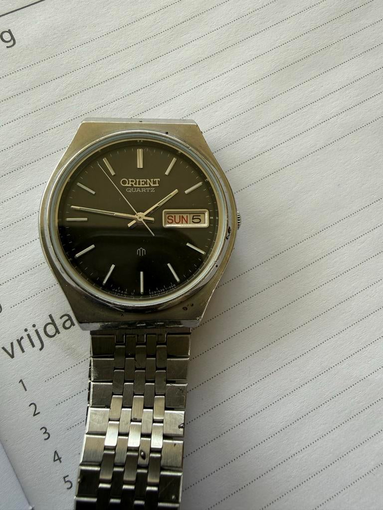 Orient horloge, nieuwe batterij en glas vervangen!, Ophalen of Verzenden, Zo goed als nieuw