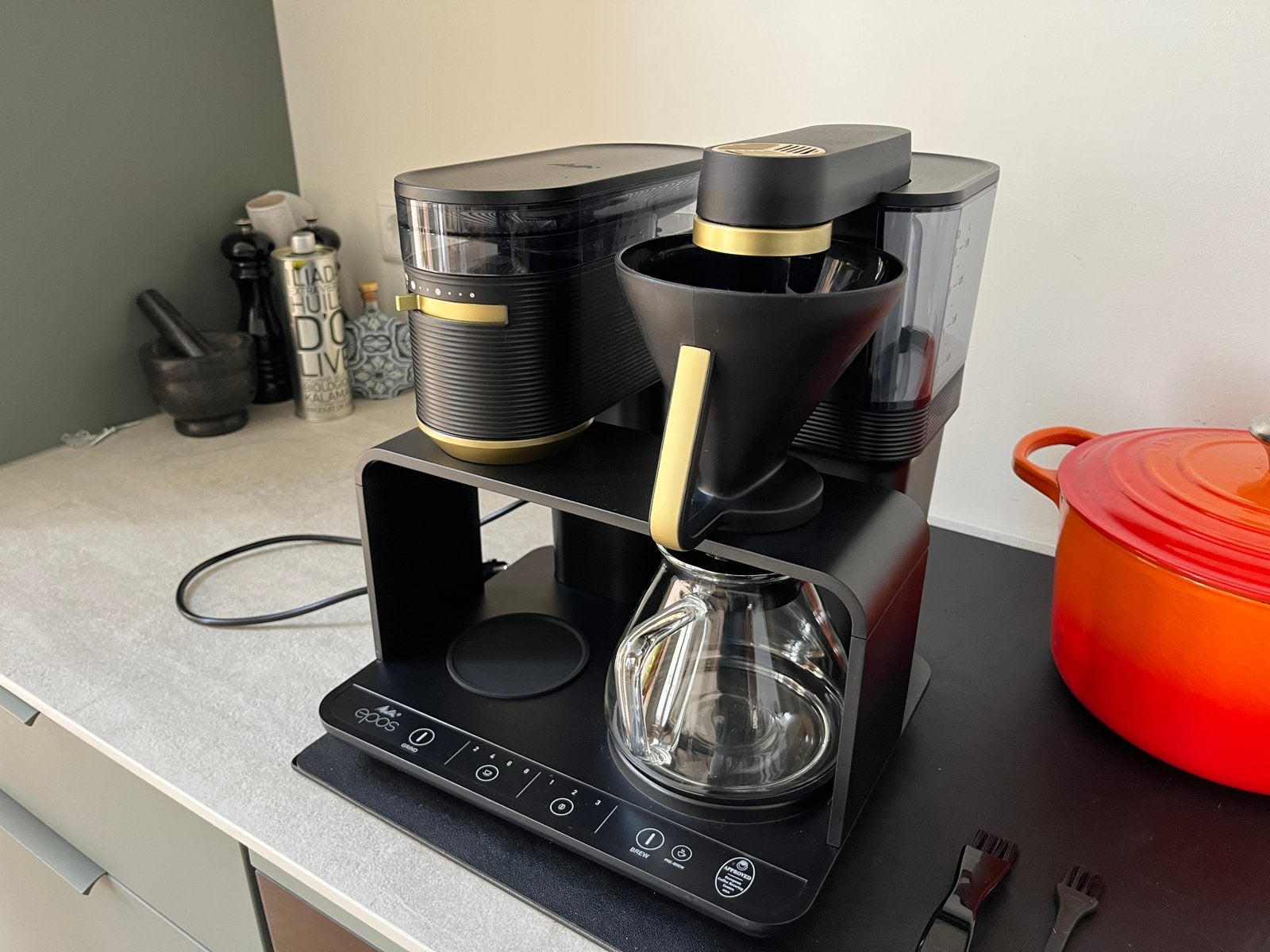 DEFECT Melitta Epos Koffiemachine - Voor onderdelen/reparati, Witgoed en Apparatuur, Koffiezetapparaten, Ophalen, Afneembaar waterreservoir
