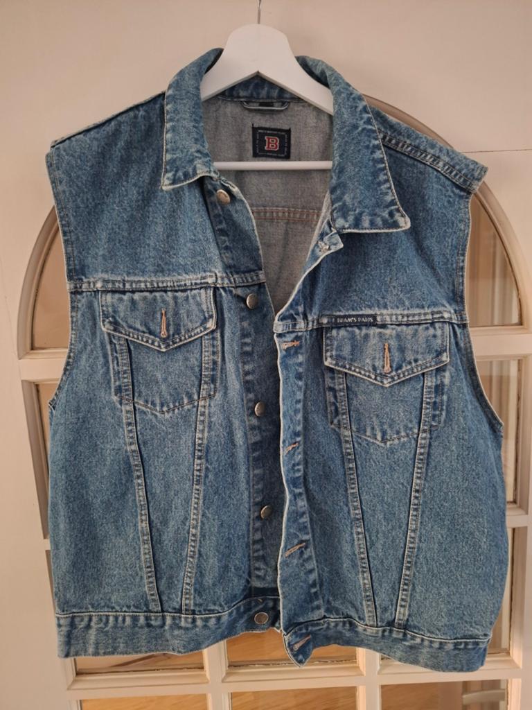 Vintage Bram's Paris Denim Gilet met Adelaar Borduurwerk, Ophalen of Verzenden, Zo goed als nieuw, Bram's Paris