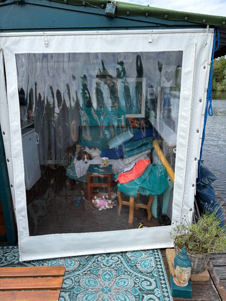 Raam en oprolbare deur/wand van PVC voor camping verandazeil, Ophalen, Gebruikt