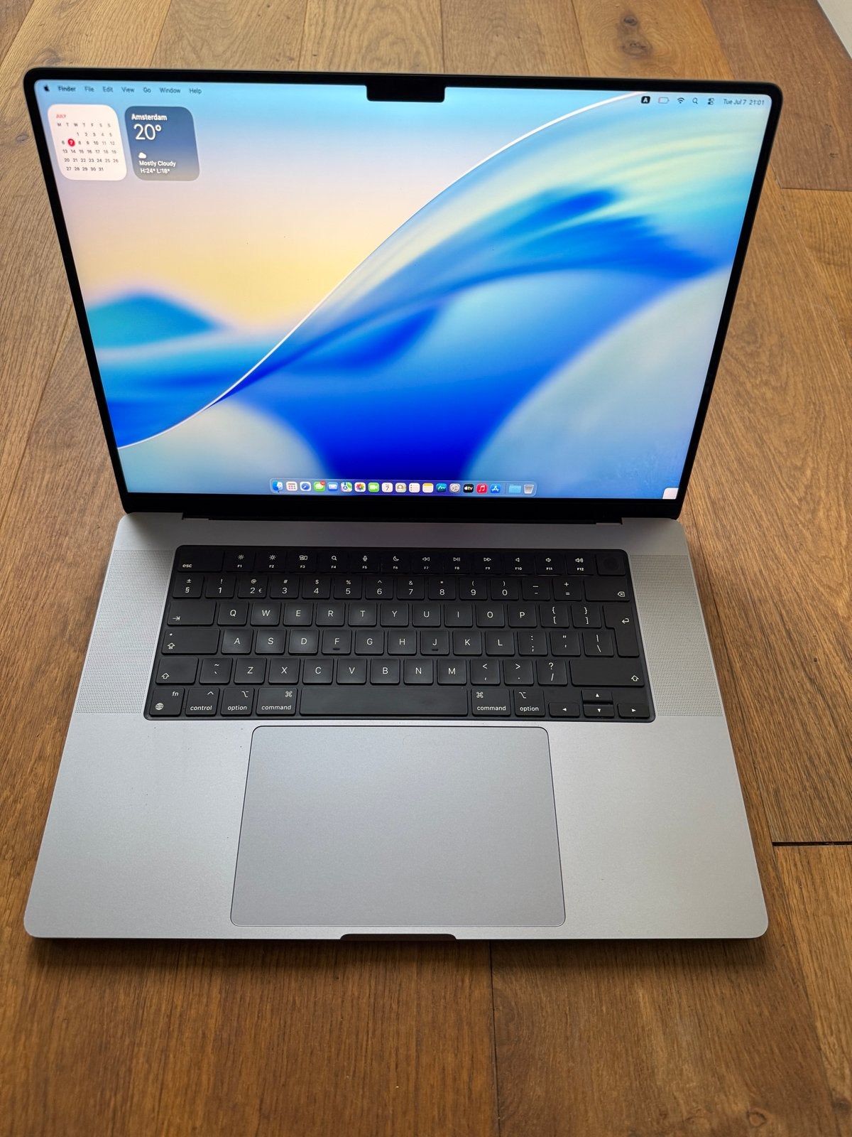MacBook Pro 16 inch 2021 M1 Pro 16GB RAM 512GB SSD, Qwerty, 512 GB, Zo goed als nieuw, 16 inch
