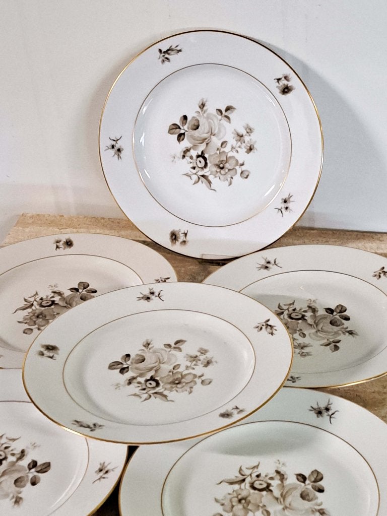 6 Vintage Königlich Tettau porseleinen dinerborden Duitsland, Antiek en Kunst, Ophalen of Verzenden