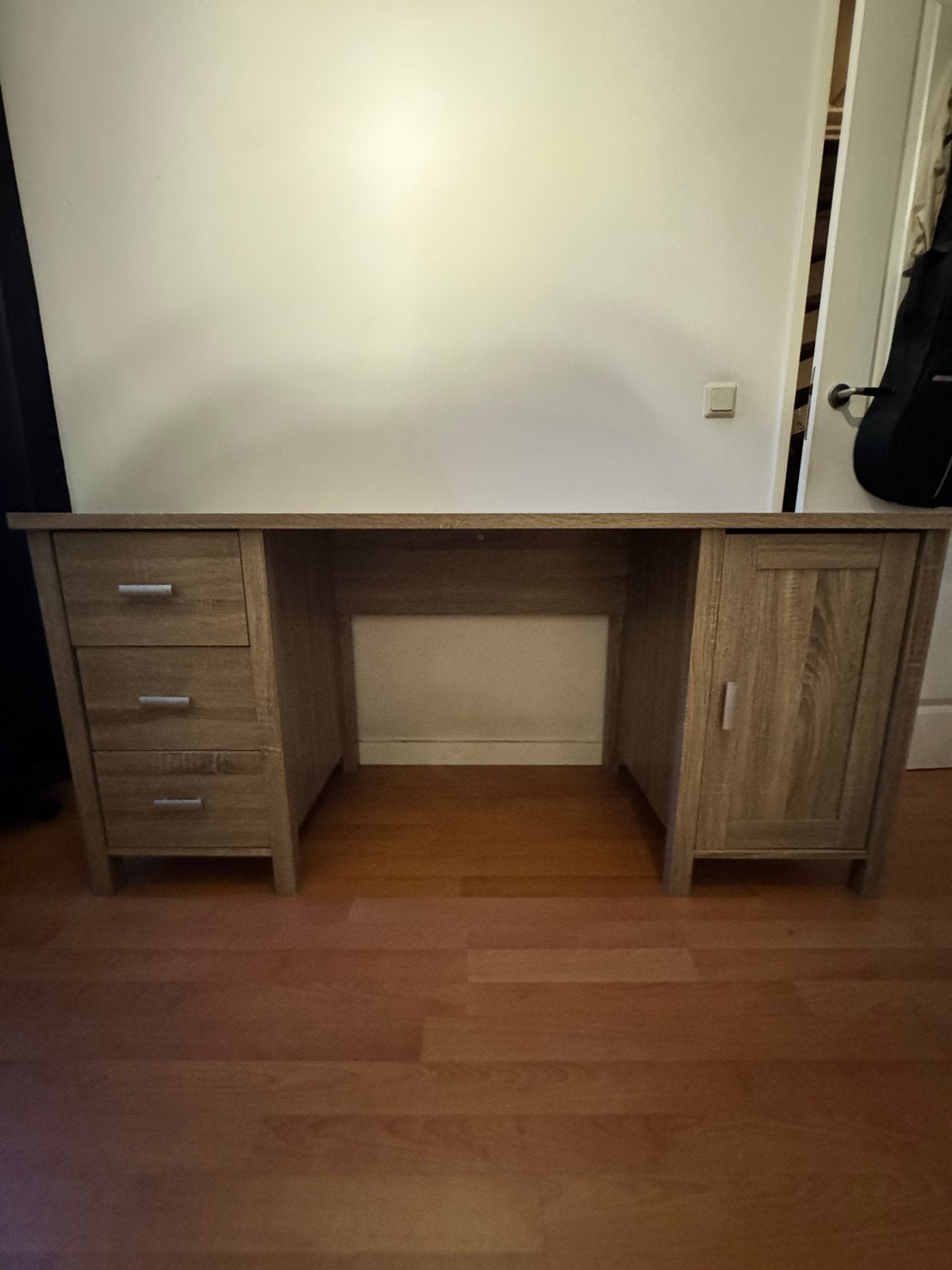 Bureau met lades en kast - ideaal voor thuiswerkplek, Ophalen, 160 cm, Gebruikt, Met lades