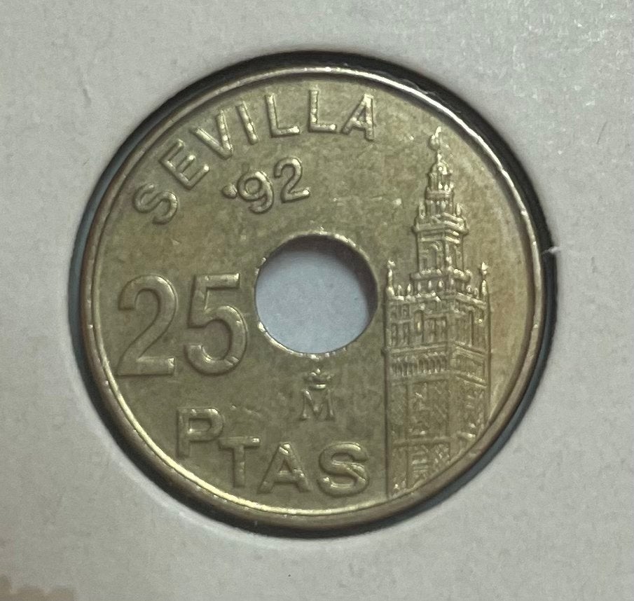 25 pesetas Spanje 1992, Ophalen of Verzenden, Overige landen
