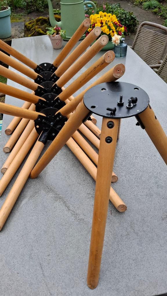 Onderstel stoel (6 st), Ophalen, Gebruikt, Overige kleuren, Blank hout -  ijzer