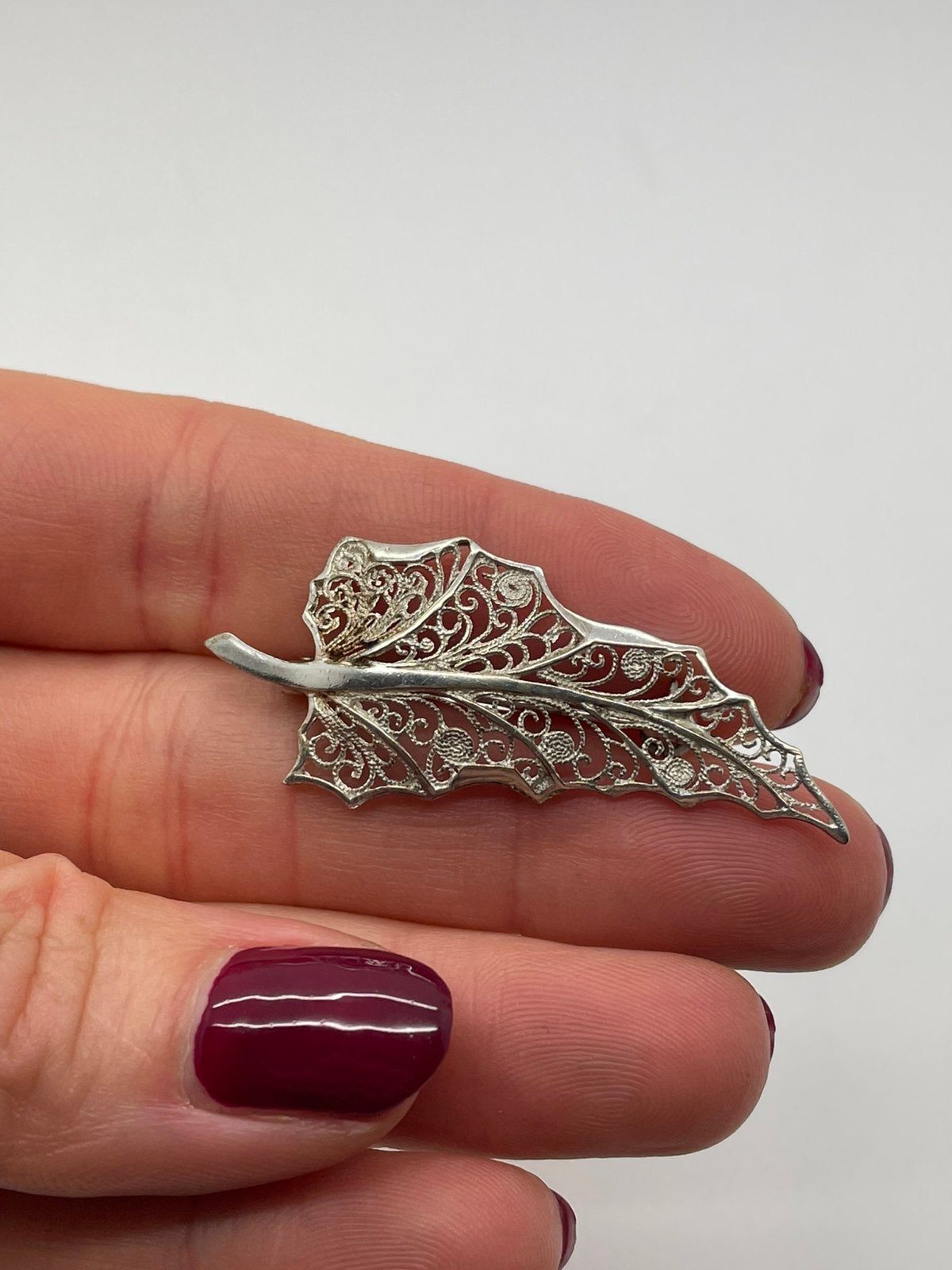 F797 Prachtige zilveren filigrain broche, Ophalen of Verzenden, Zilver, Broche