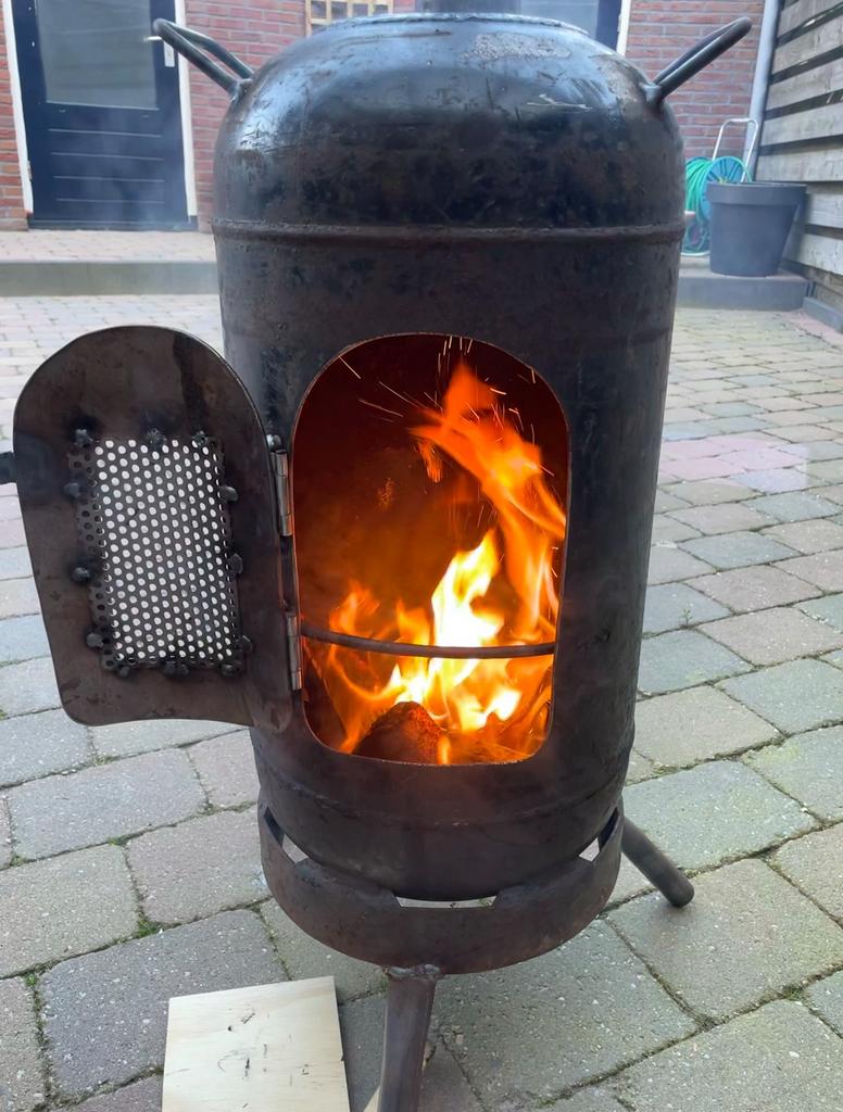Tuinkachel / Terrashaard - van oude gasfles, Tuin en Terras, Tuinhaarden, Ophalen, Gebruikt