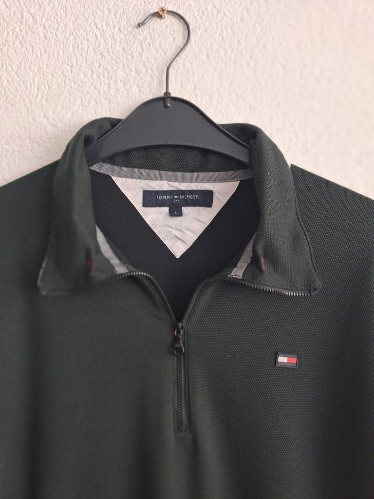 Tommy Hilfiger Ski Pullover - Donkergroen - Maat L, Maat 52/54 (L), Tommy Hilfiger, Ophalen of Verzenden, Zo goed als nieuw