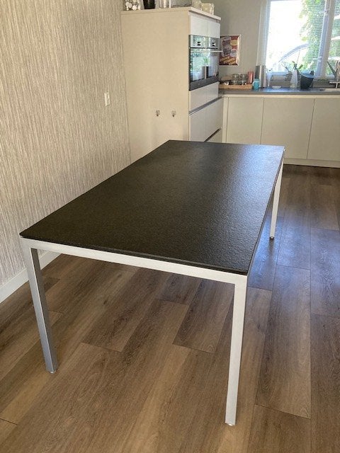 Eettafel Metaform granieten blad 180x90, Ophalen, Gebruikt, Overige materialen, 50 tot 100 cm