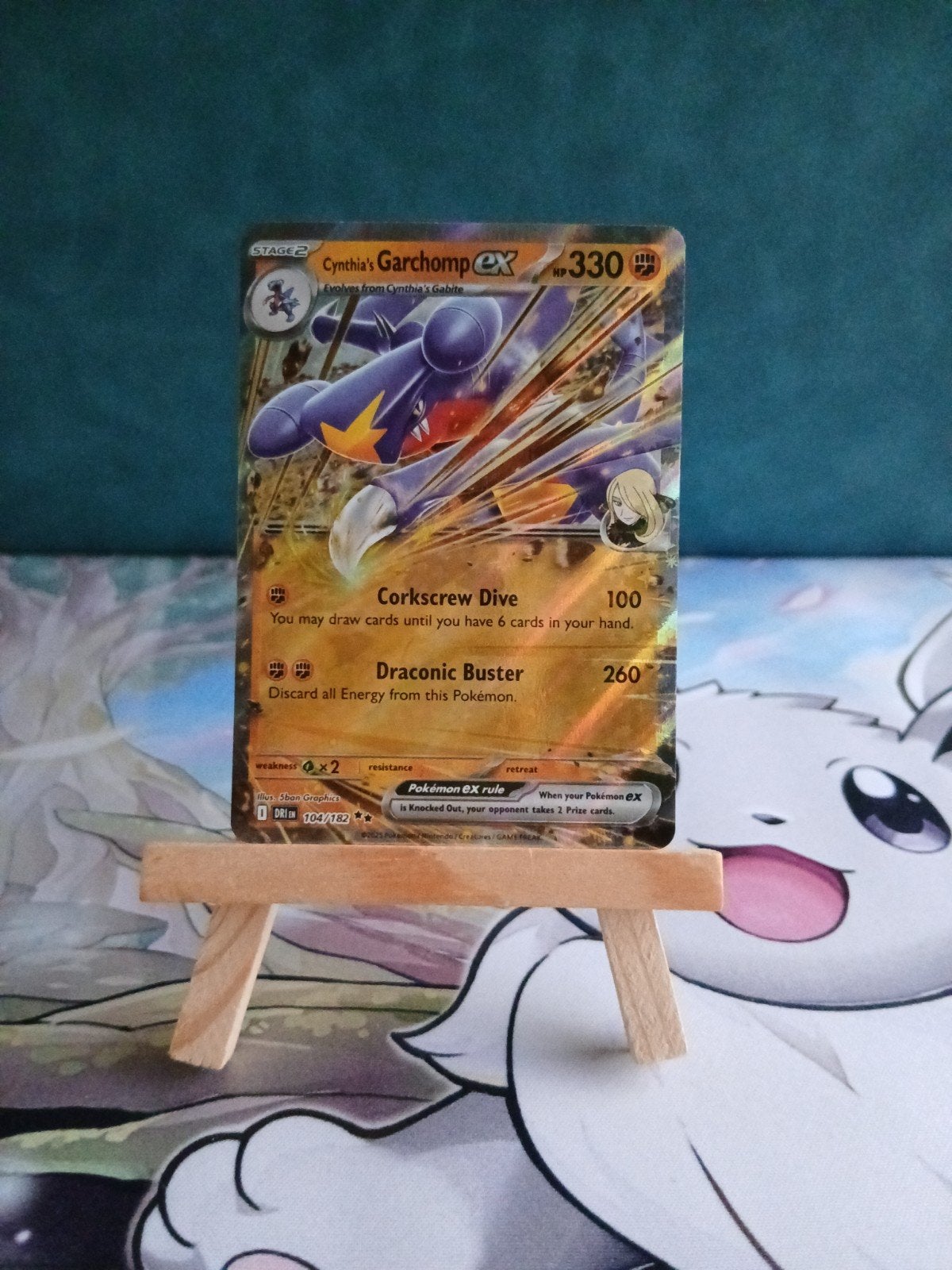 Cynthia's Garchomp #104/182 Pokémon Destined Rivals, Hobby en Vrije tijd, Verzenden, Nieuw, Losse kaart, Foil