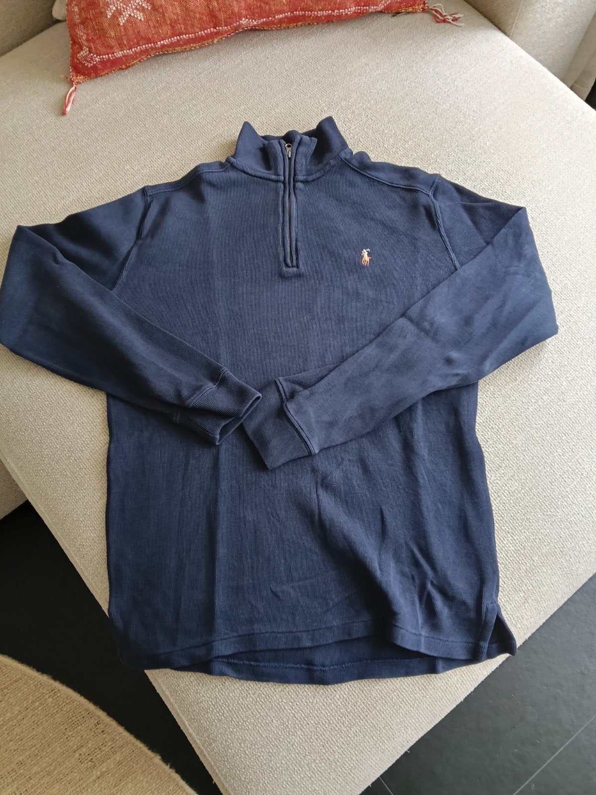 Ralph Lauren sweater 3/4 zipp, Ophalen of Verzenden, Zo goed als nieuw, Maat 46 (S) of kleiner, Blauw
