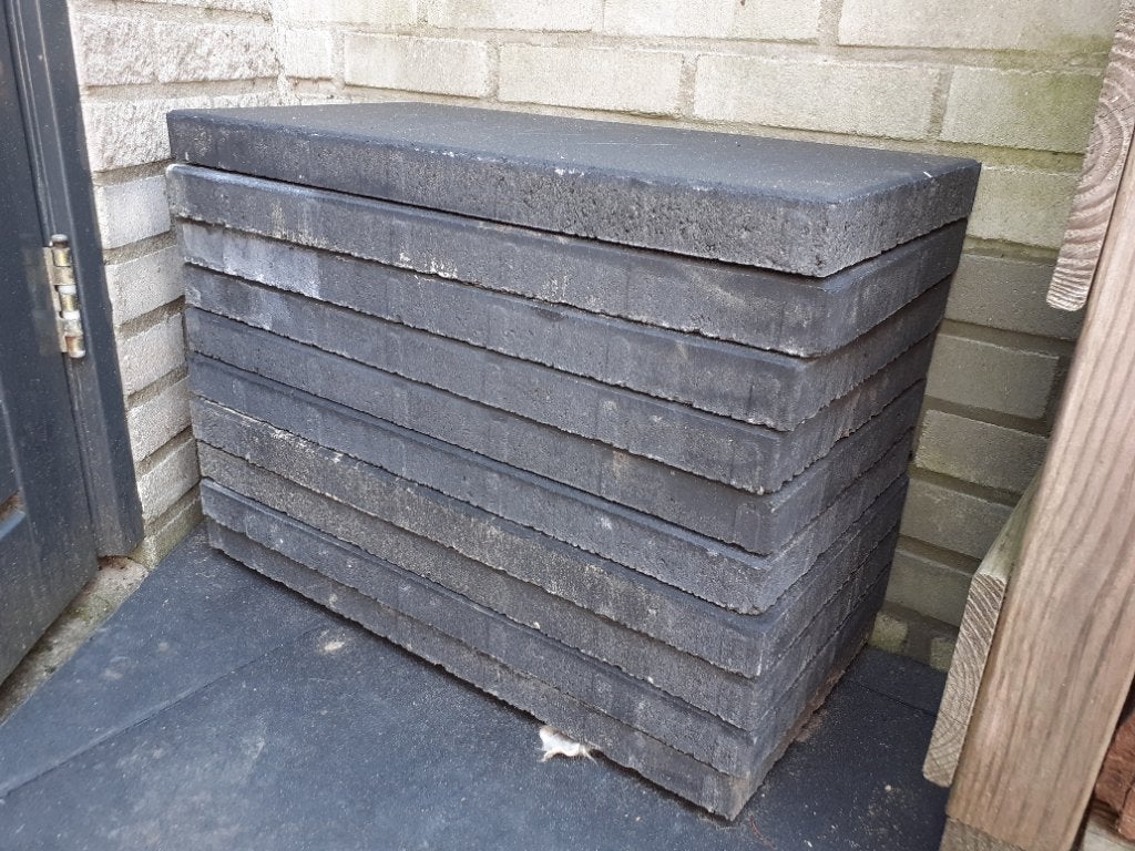 10 nieuwe tuintegels 30x60 cm antraciet, Ophalen, Nieuw, Minder dan 5 m², Beton