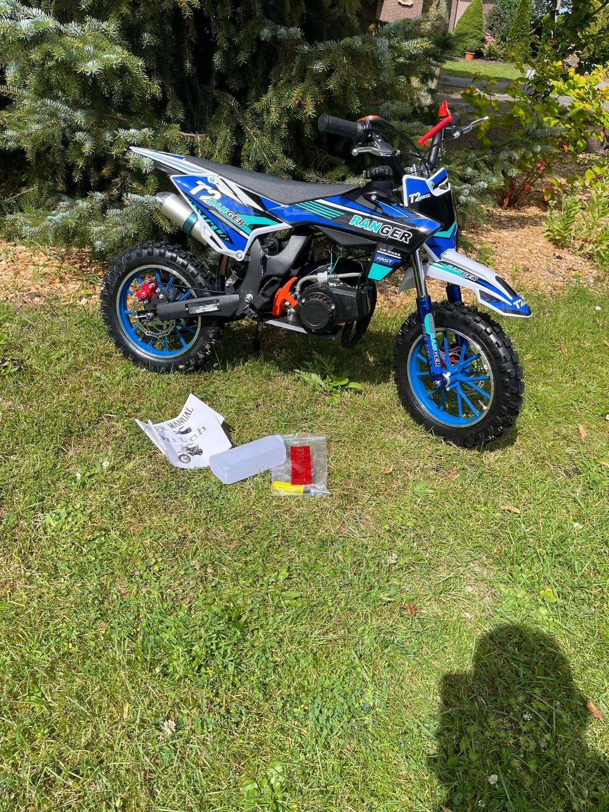Nieuw in de doos 49cc 2-takt Minicrosser Pitbike - Blauw, Ophalen, Nieuw, Pitbike