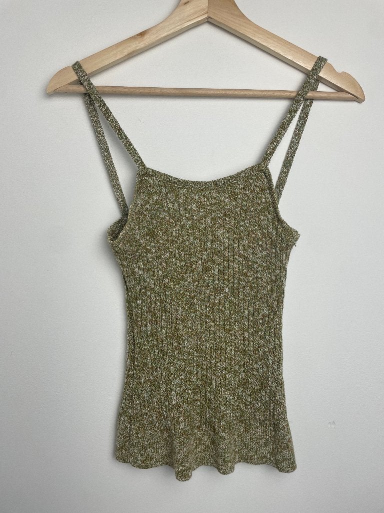 Sézane Magali groen gebreide top gemeleerd XS, Hello@sezane.com, Benda Bili SAS, Ophalen of Verzenden, Zo goed als nieuw