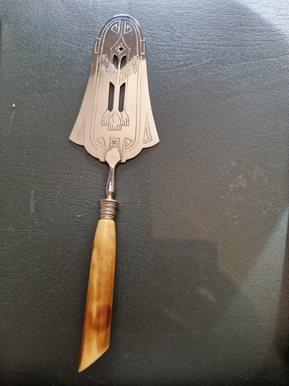 Antieke taartschep met been handvat, Antiek en Kunst, Ophalen of Verzenden