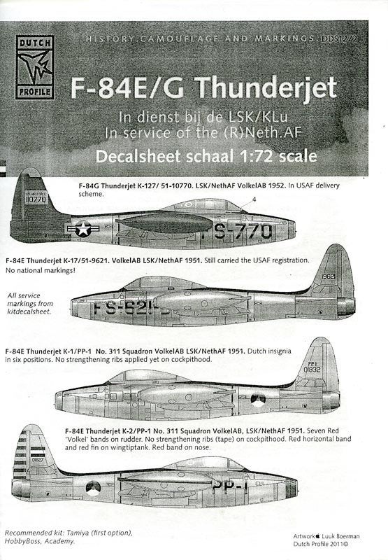 F-84E/G Thunderjet.  In dienst bij de LSK/KLu., Hobby en Vrije tijd, Modelbouw | Vliegtuigen en Helikopters, Nieuw, Vliegtuig