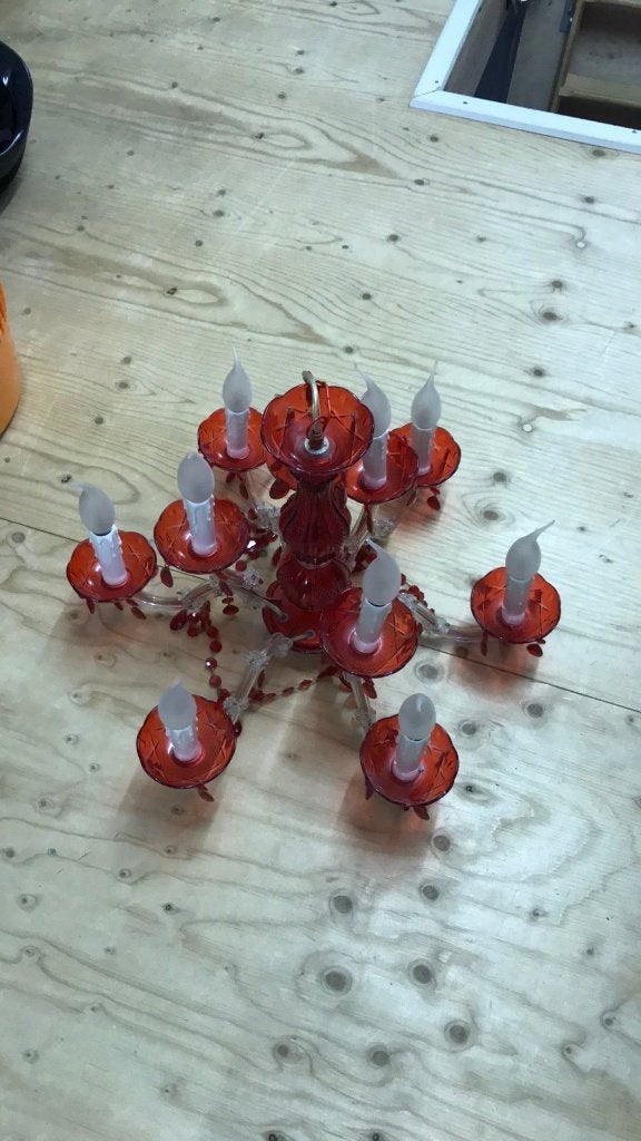 rode kandelaar voor kinderkamer lamp hanglamp, Ophalen, Gebruikt, Kunststof, Vrolijk