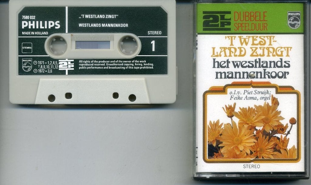 Westlands Mannenkoor – 't Westland Zingt 18 nrs cassette ZG, Klassiek, 1 bandje, Ophalen of Verzenden, Zo goed als nieuw