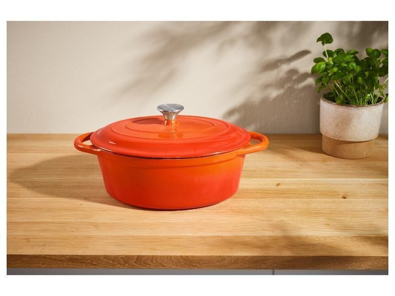 Gietijzeren oranje pan 29 cm inhoud 4,8 liter nieuw doos, Huis en Inrichting, Keuken | Potten en Pannen, Ophalen of Verzenden