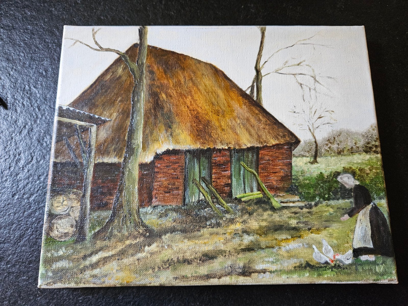Sfeervol Hollands olieverfschilderij, Ophalen of Verzenden