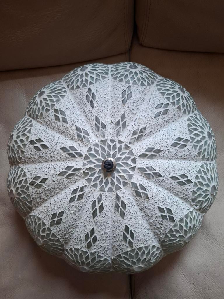 PLAFONDLAMP, MOZAĪK,€ 20,-, ZIE OOK MIJN OV.ADVERTENTIES, Huis en Inrichting, Ophalen of Verzenden, Zo goed als nieuw, Glas, Mozaīk, Plafondlamp