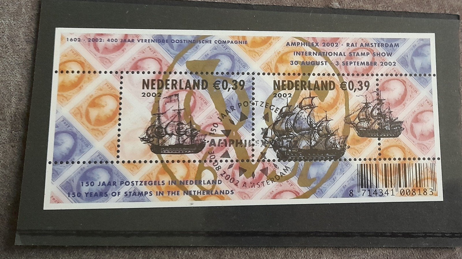 Nederlandse postzegels Amphilex 2002 VOC, Ophalen of Verzenden, Gestempeld