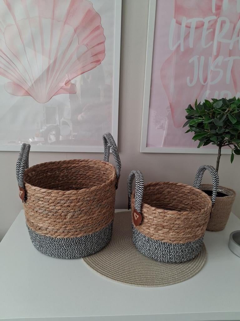 Twee nieuwe Action manden voor opbergen of decoratie, Huis en Inrichting, Woonaccessoires | Schalen en Manden, Nieuw, Mand, Rond