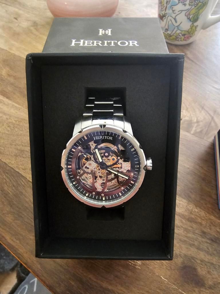 Luxe Heritor Automatisch Skeleton Horloge - Nieuw in doos, Ophalen, Nieuw, Staal, Overige merken