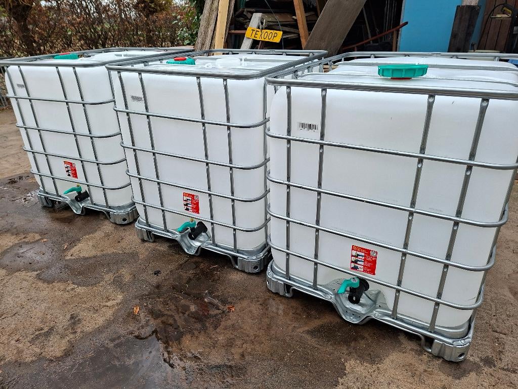 ibc  1000- 600 liter   kijk naar de prijs van de 'concurrent, Tuin en Terras, Regentonnen, Ophalen, Kunststof, Met kraantje, 150 liter of meer