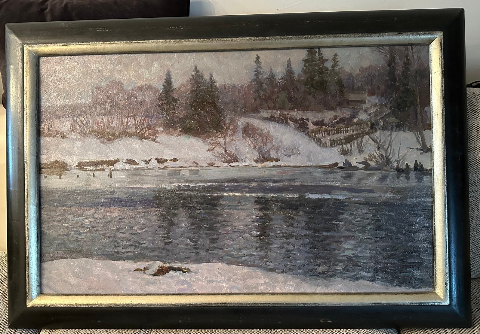 Russische olieverfschilderij op paneel, Antiek en Kunst, Kunst | Schilderijen | Klassiek, Ophalen of Verzenden