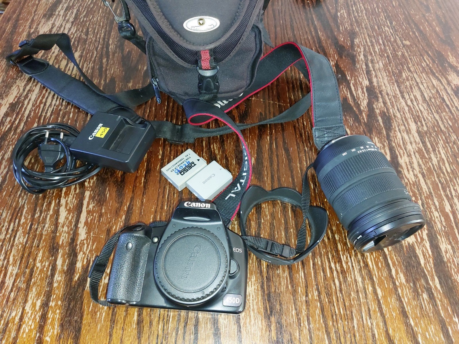 Canon EOS 450D met Sigma 18-200mm lens en accessoires, Spiegelreflex, Canon, Beeldstabilisatie, Ophalen of Verzenden