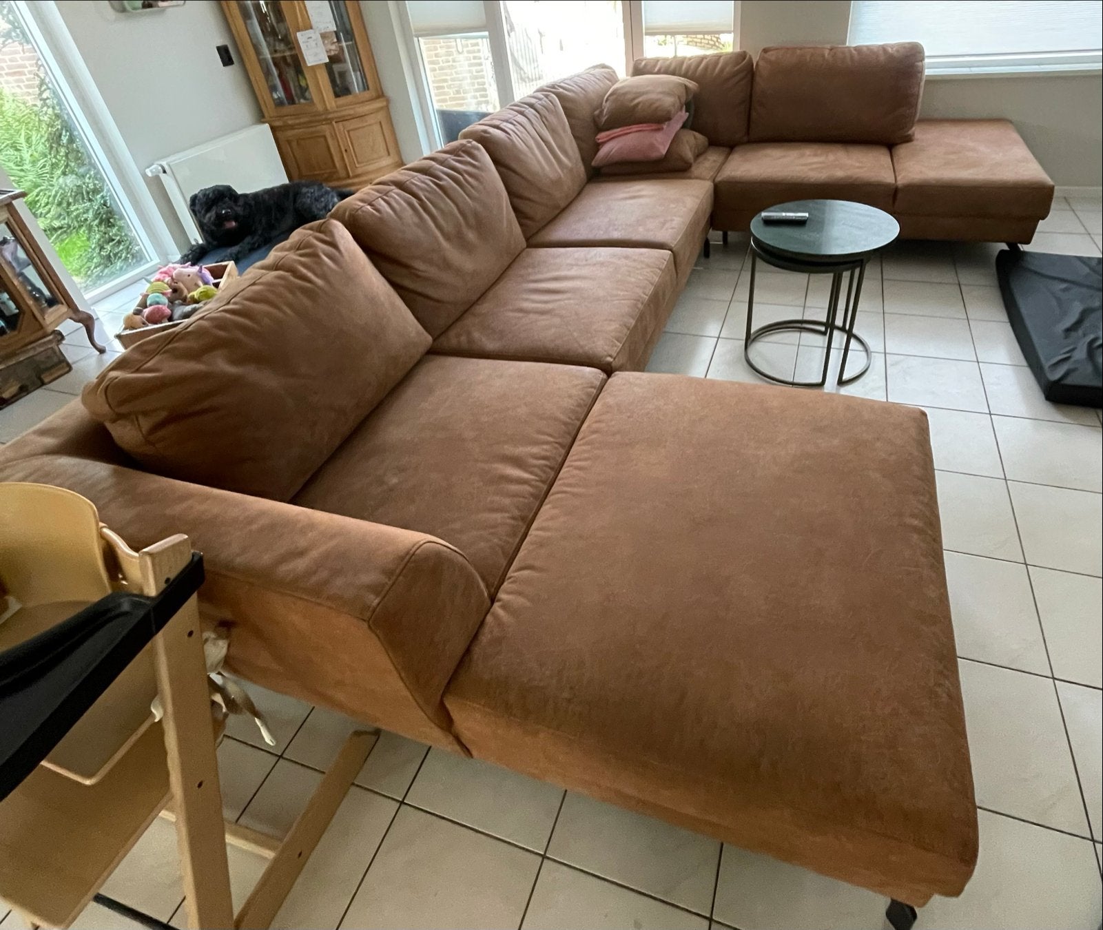 Grote hoekbank, Huis en Inrichting, Banken | Bankstellen, Ophalen, Gebruikt, 100 tot 125 cm, Hoekbank