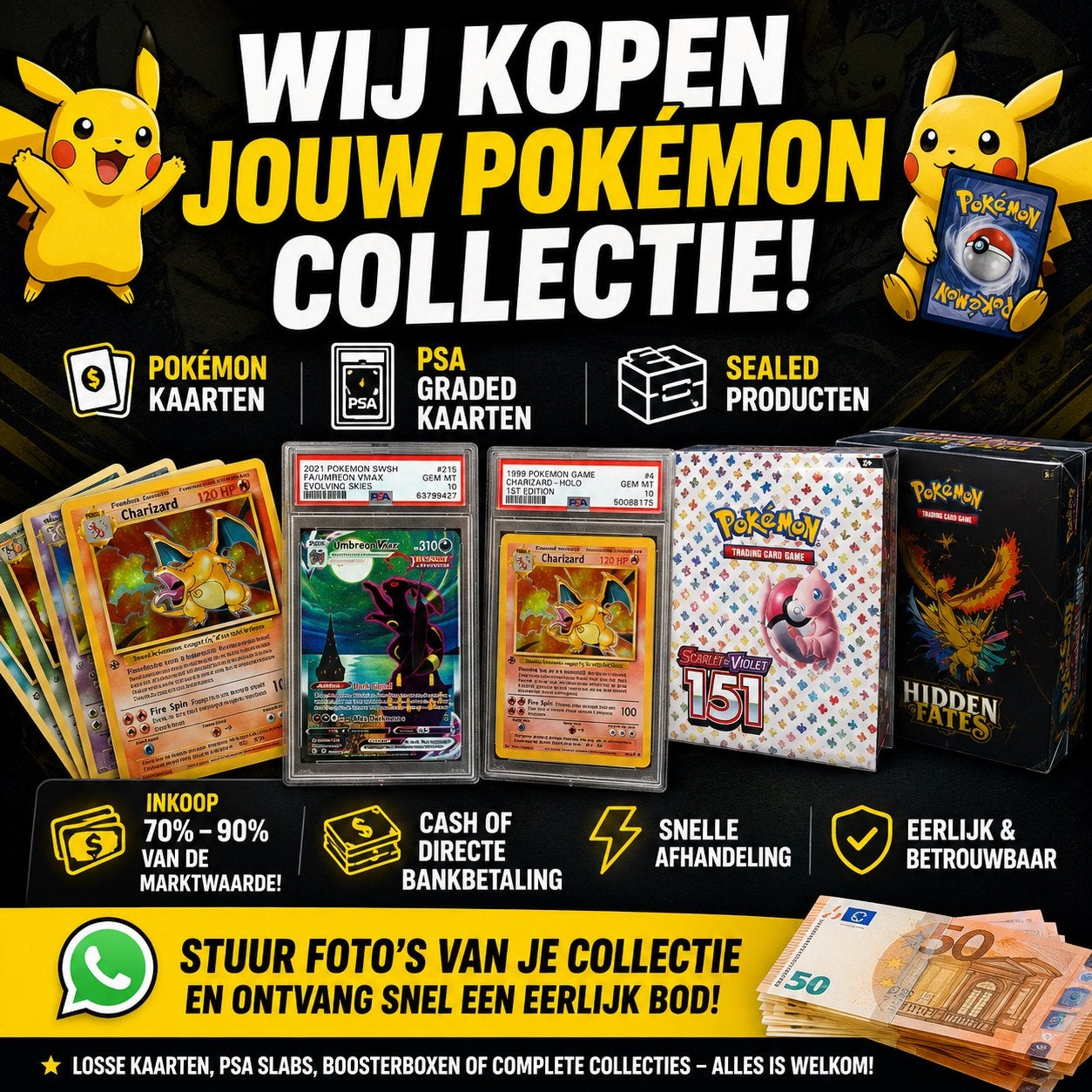 WIJ KOPEN JOUW POKÉMON COLLECTIE! Inkoop tot 90% MW, Ophalen, Zo goed als nieuw, Overige typen