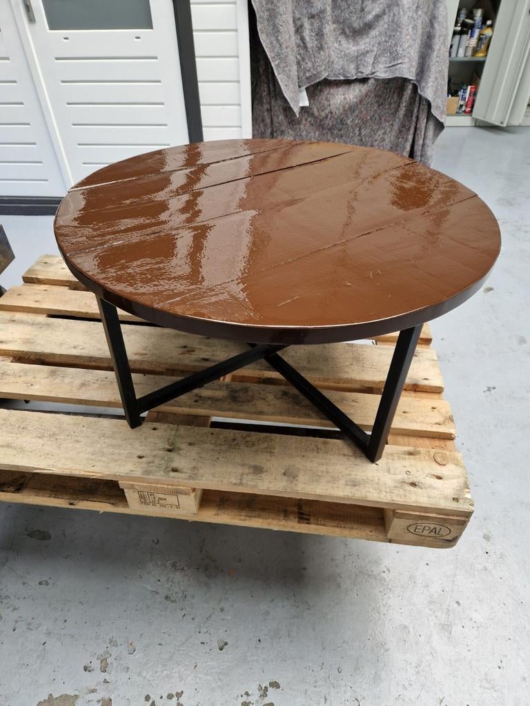tuin- salontafel, Huis en Inrichting, Tafels | Salontafels, Gebruikt, 100 tot 150 cm, Rond, Minder dan 50 cm