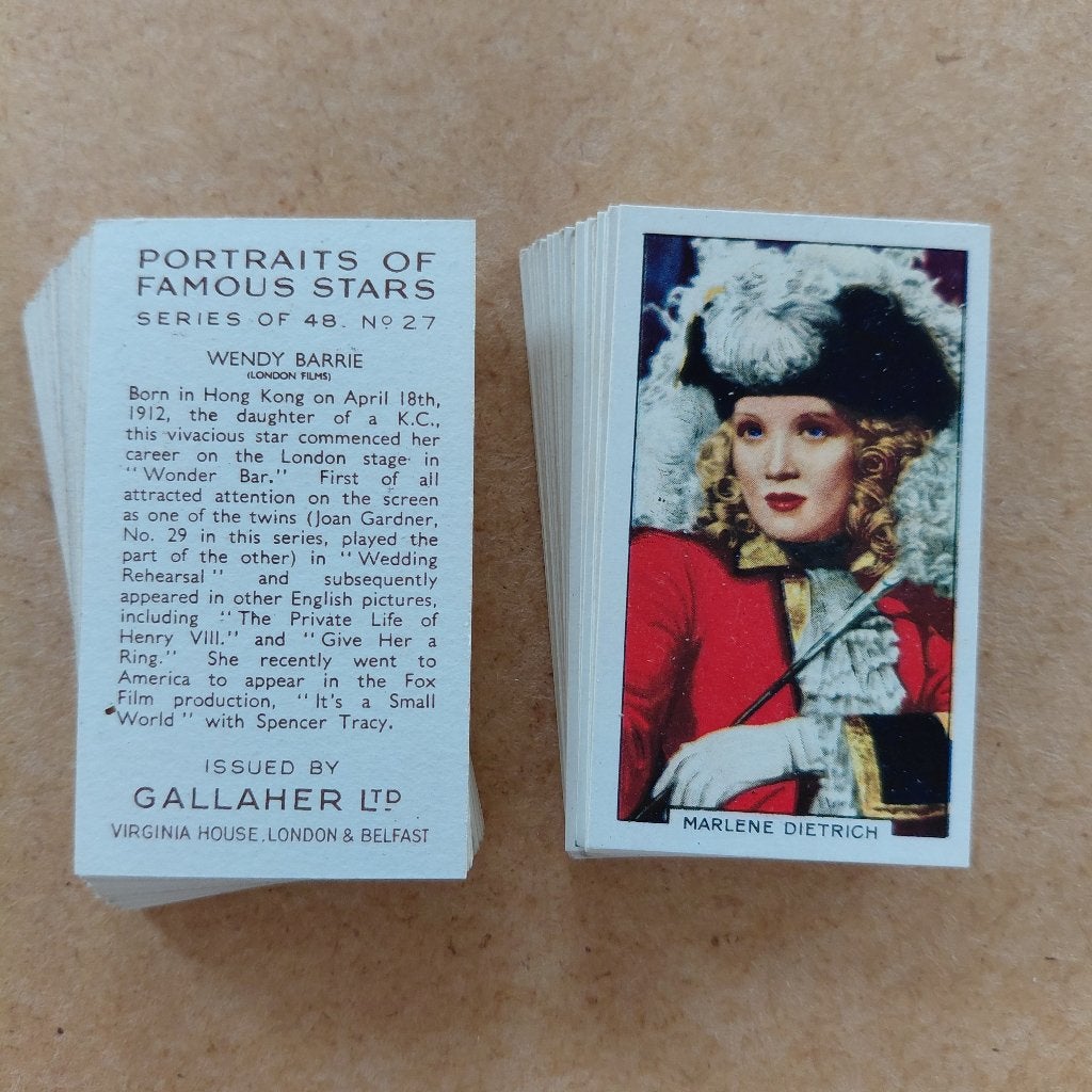Portraits of Famous Stars compl. set 48 cigarette cards 1935, Ophalen, Film, Overige typen