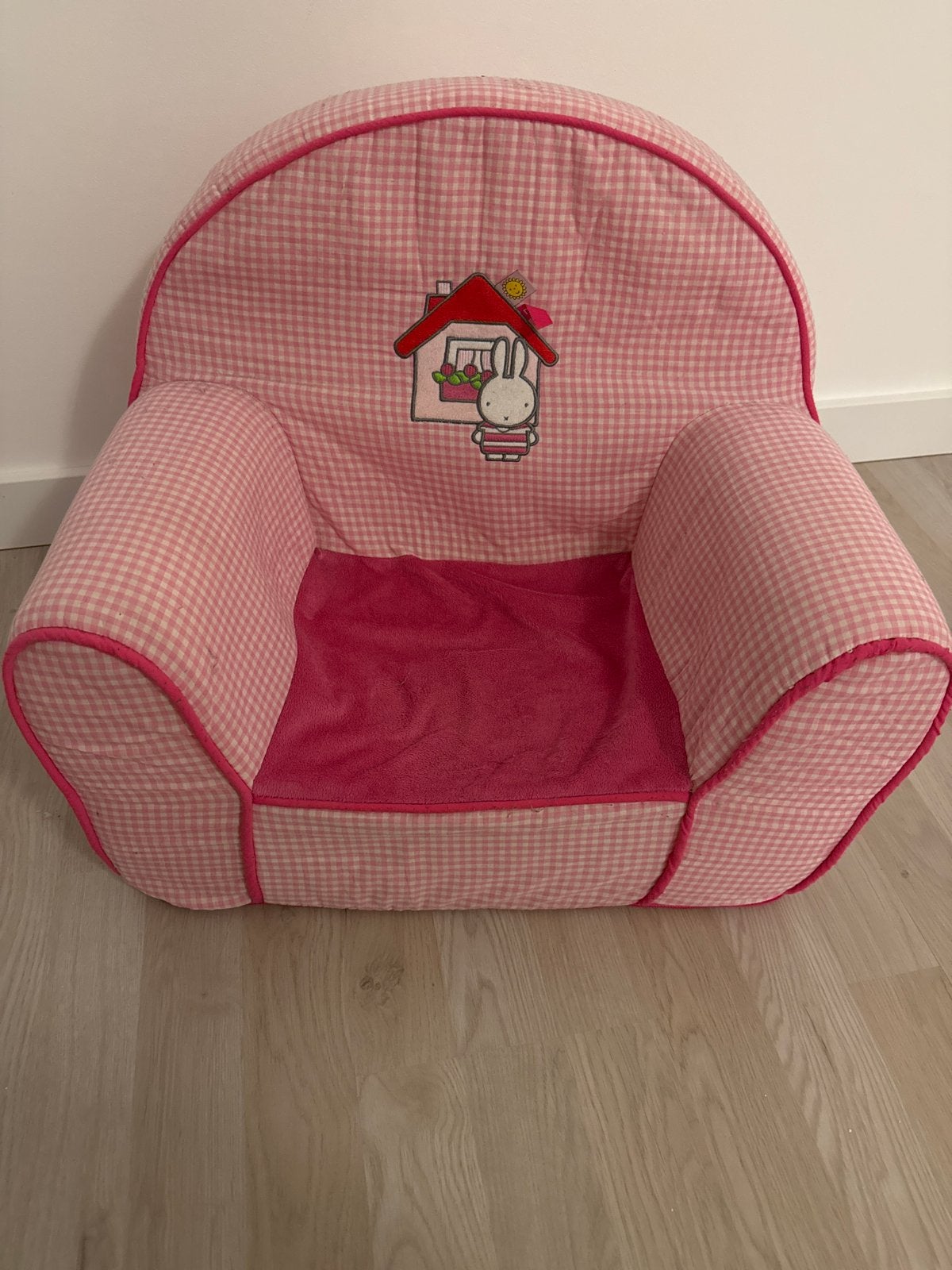 Roze kinderstoel met konijn opdruk, Ophalen, Gebruikt, Stoel